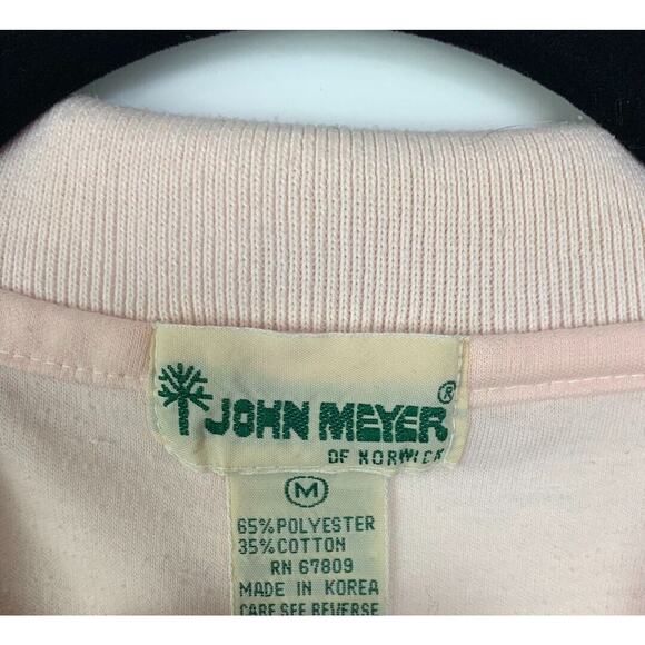 John Meyer Of Norwich Mens Light Pink Polo Shirt Short Sleeve Size M - Picture 3 of 4